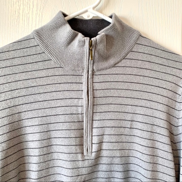 VAN HEUSEN Studio 1/4 Zip Striped Sweater—SZ. Med - Picture 6 of 12